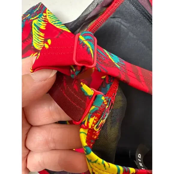 Torrid Red Palm Tropical Print Retro Wireless Ruched Bikini Top & Bottom Set 5X - Picture 6 of 13